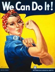 We Can Do It! Rosie the Riveter poster inspired the cover art for Fighter in Velvet Gloves